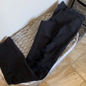 Express distressed black jeans